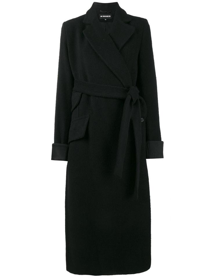 Ann Demeulemeester Mulligan Asymmetric Belted Coat - Black