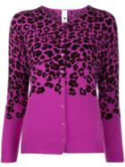 Ultràchic Leopard Print Cardigan - Purple