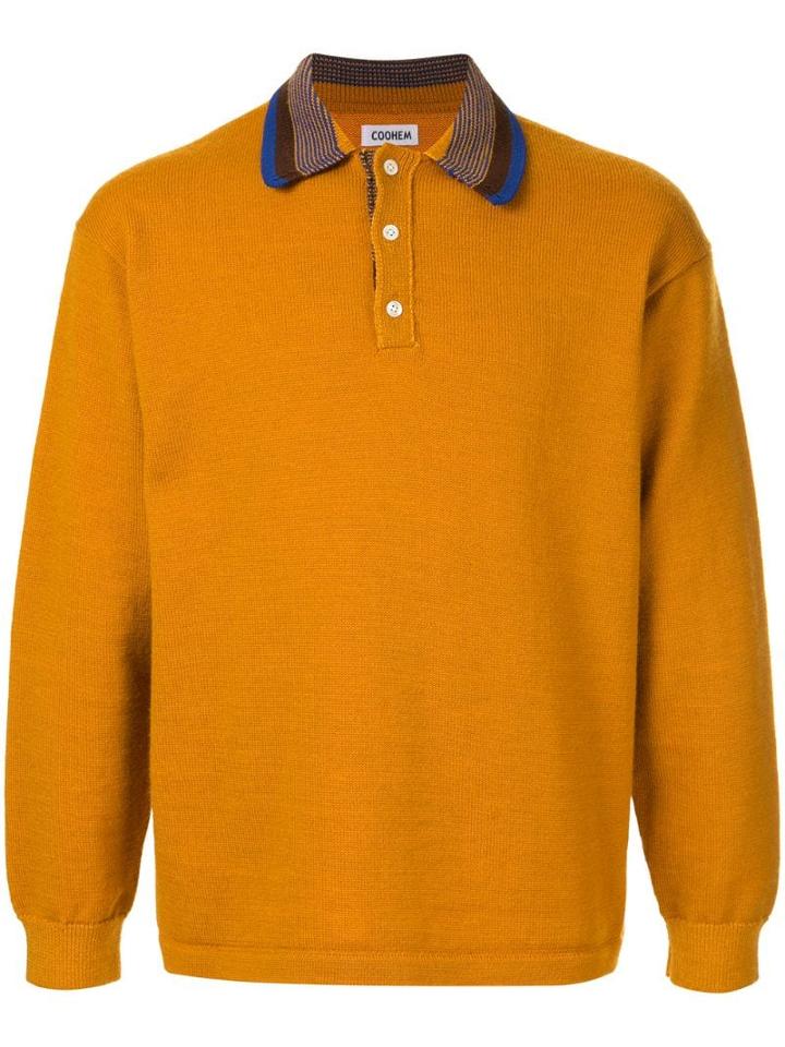 Coohem Tech Knit Polo Jumper - Yellow