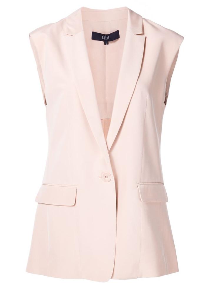 Tibi Pleated Back Sleeveless Blazer
