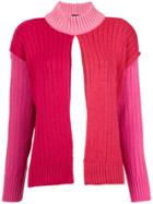 À La Garçonne Front Slit Tricot Top - Pink & Purple