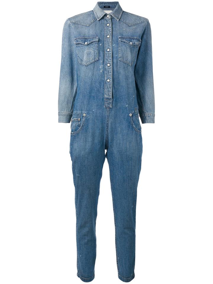 R13 - Pocket Detailed Jumpsuit - Women - Cotton - Xs, Blue, Cotton