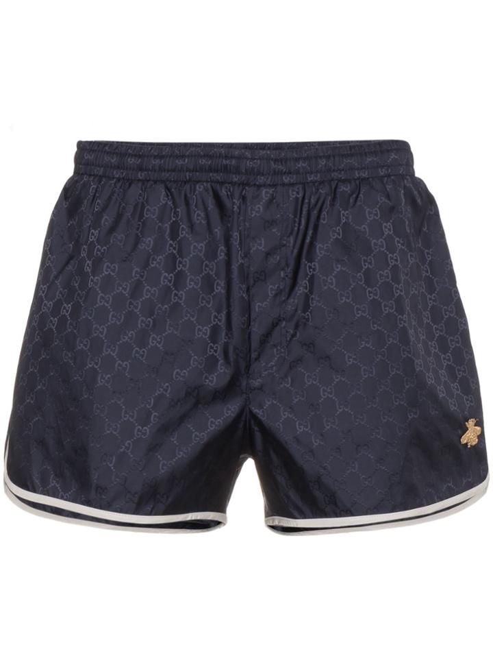 Gucci Gg Monogram Swim Shorts - Blue