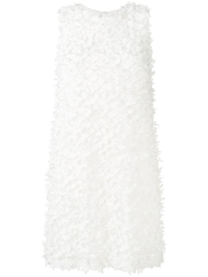 Paule Ka Floral Applique Flared Dress - White