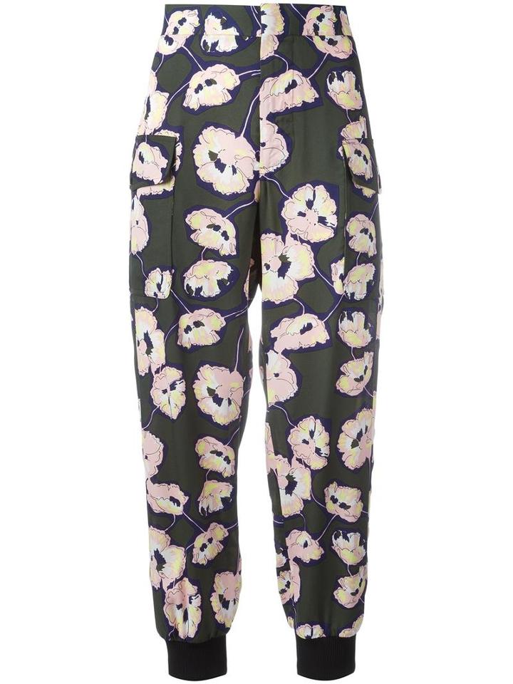 Marni Whisper Print Trackpants, Women's, Size: 40, Green, Viscose/polyester/spandex/elastane