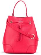Furla Drawstring Bucket Tote, Women's, Red, Leather