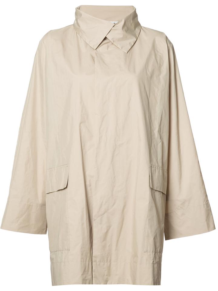 Issey Miyake Classic Short Raincoat, Women's, Size: 2, Nude/neutrals, Polyester