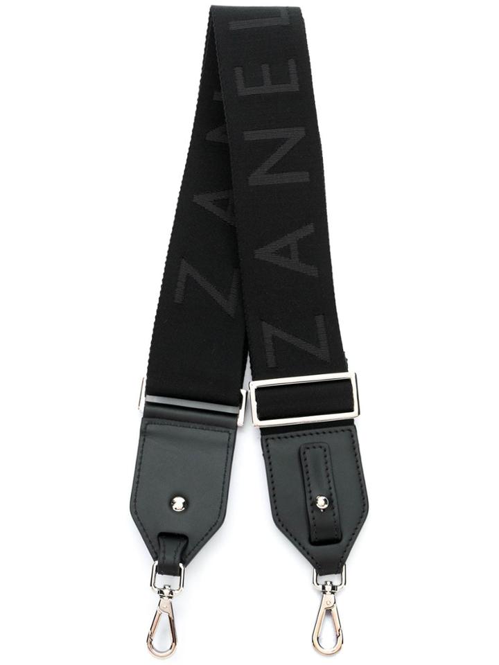 Zanellato Logo Print Shoulder Strap - Black