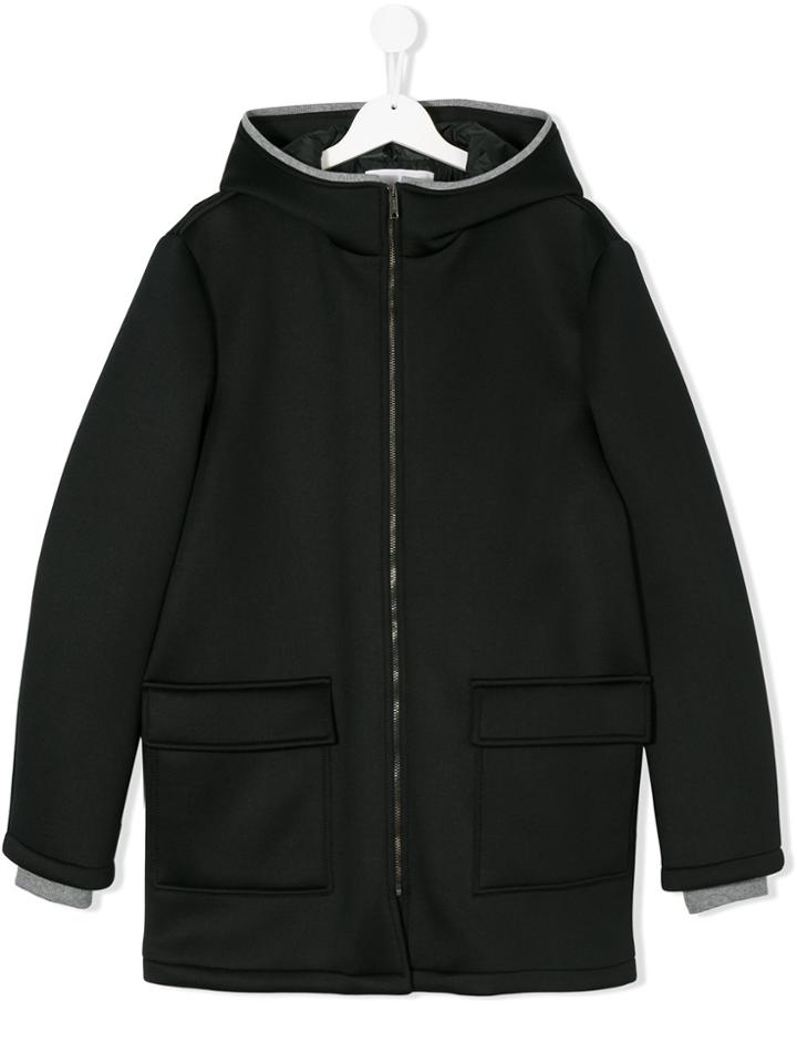 Dondup Kids Hooded Longline Jacket - Black