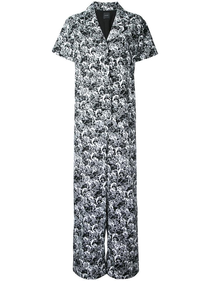 Ikumi Boxy Printed Jumpsuit, Women's, Size: Large, Black, Cotton