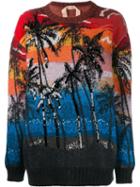 No21 Palm Tree Sweater, Women's, Size: 40, Black, Polyamide/mohair/wool