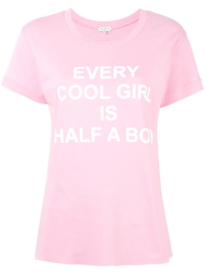 Natasha Zinko - Slogan Print T-shirt - Women - Cotton - S, Women's, Pink/purple, Cotton