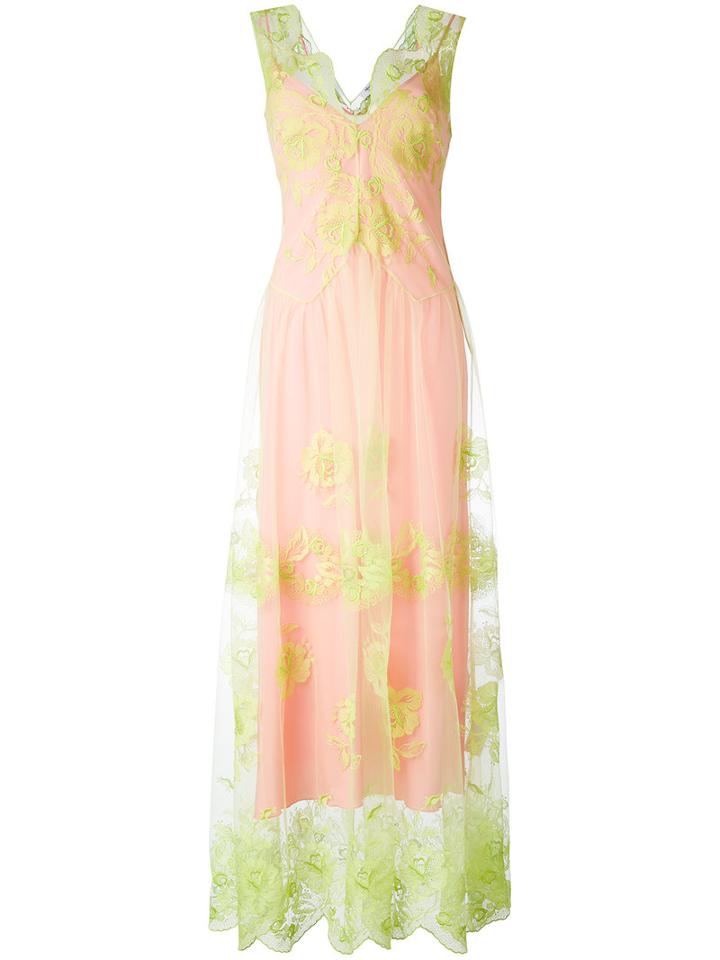 Blugirl - Sheer Neon Lace Dress - Women - Polyamide/polyester - 38, Pink/purple, Polyamide/polyester