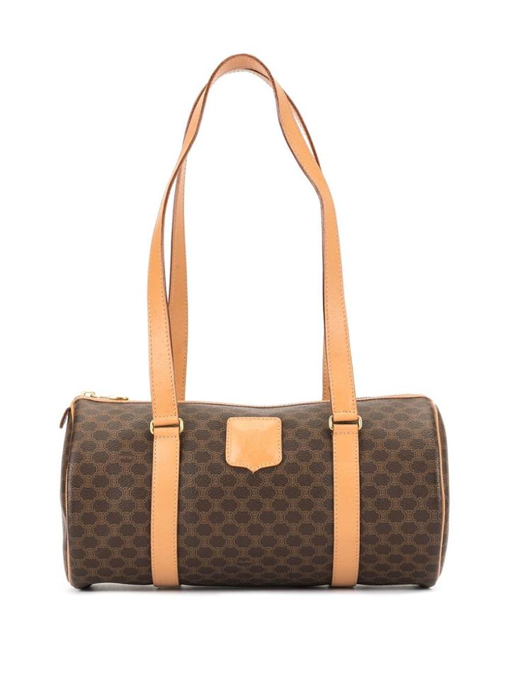 Céline Pre-owned Macadam Pattern Boston Bag - Brown