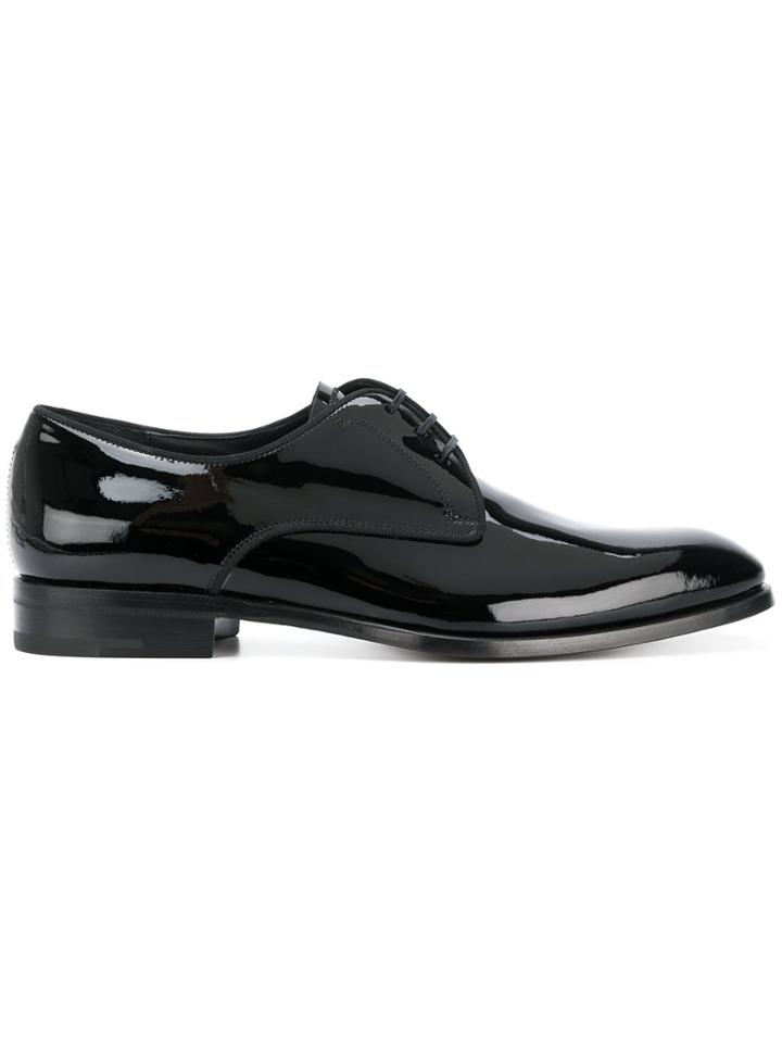 Salvatore Ferragamo Varnished Lace-up Shoes - Black