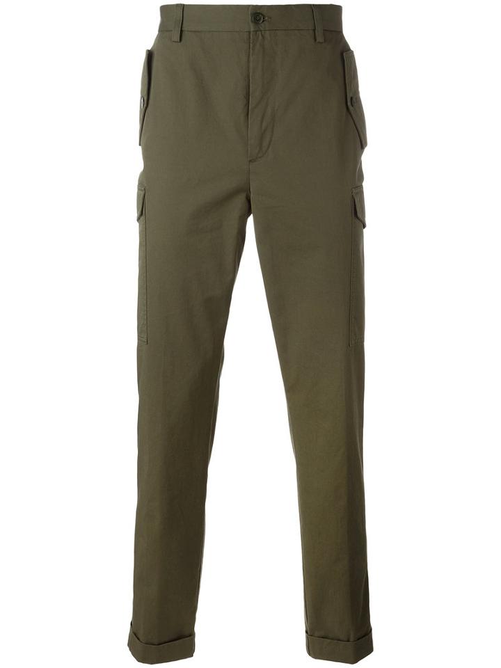 Etro Military Cargo Trousers, Men's, Size: 50, Green, Cotton