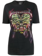 Dsquared2 Rhinestone Embellished Rock Print T-shirt - Black