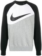 Nike Panelled Swoosh Logo Sweatshirt - Grey