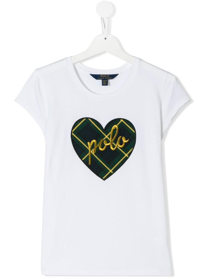 Ralph Lauren Kids Teen Heart Embroidered T-shirt - White