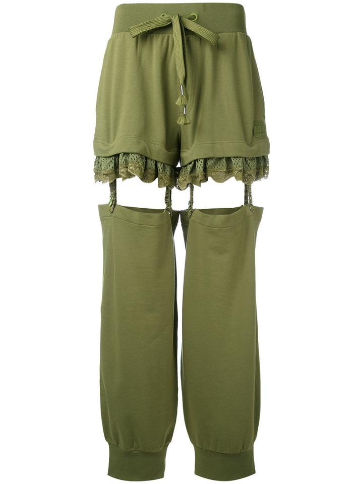 Fenty X Puma - Suspender Pants - Women - Cotton/polyester/spandex/elastane - S, Green, Cotton/polyester/spandex/elastane