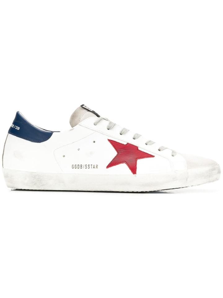 Golden Goose Distressed Superstar Sneakers - White