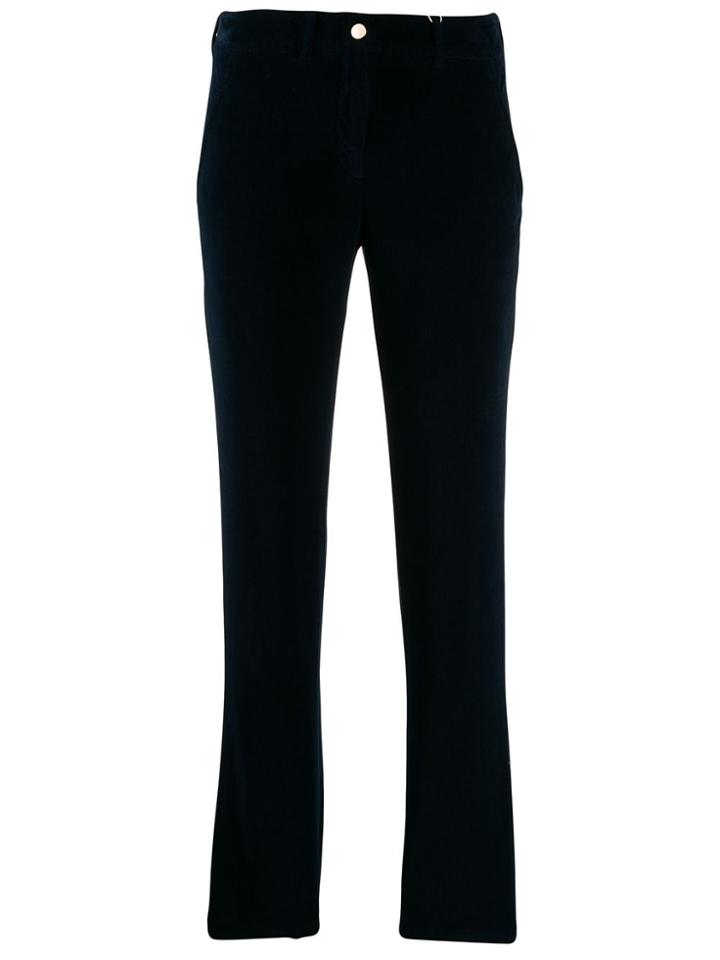 Incotex Velvet Cropped Trousers - Blue