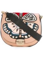 Furla - Club Embroidered Crossbody Bag - Women - Calf Leather/metallic Fibre - One Size, Nude/neutrals, Calf Leather/metallic Fibre