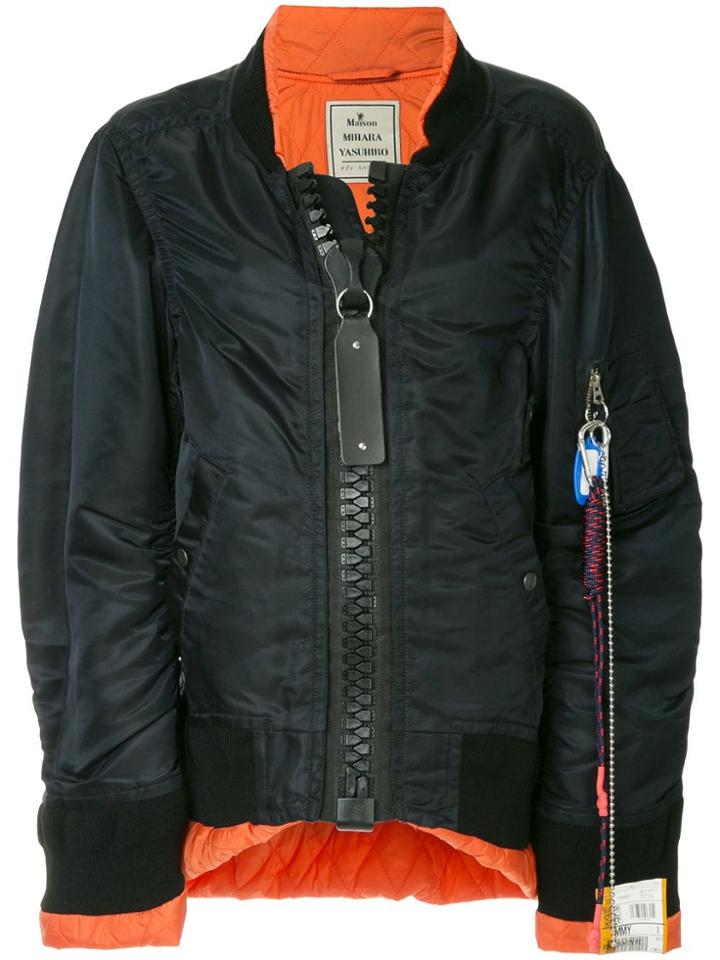 Maison Mihara Yasuhiro Oversized Zip Flight Jacket - Blue