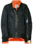 Maison Mihara Yasuhiro Oversized Zip Flight Jacket - Blue