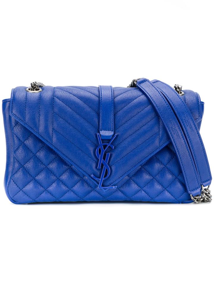 Saint Laurent Monogram Collège Shoulder Bag - Blue