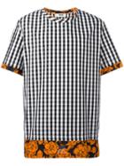 Msgm Gingham Floral T-shirt, Men's, Size: 44, Black, Cotton