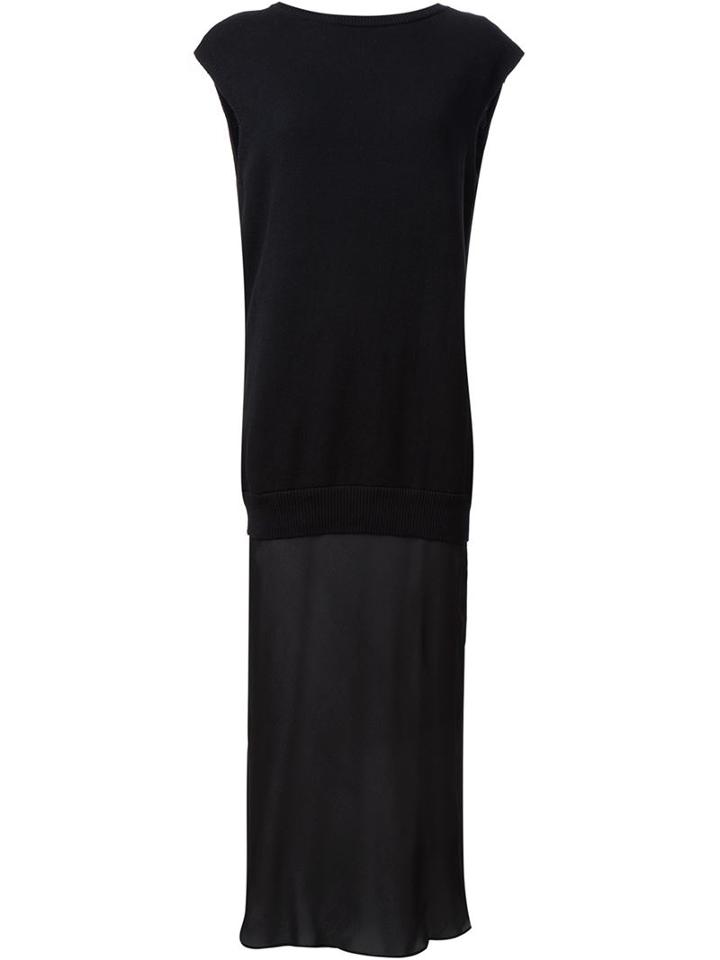 T By Alexander Wang Layered Jumper Dress, Women's, Size: 0, Black, Silk/cotton