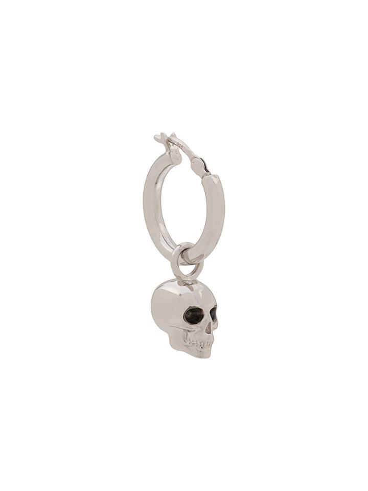 Northskull Atticus Skull Hoop Earring - Silver