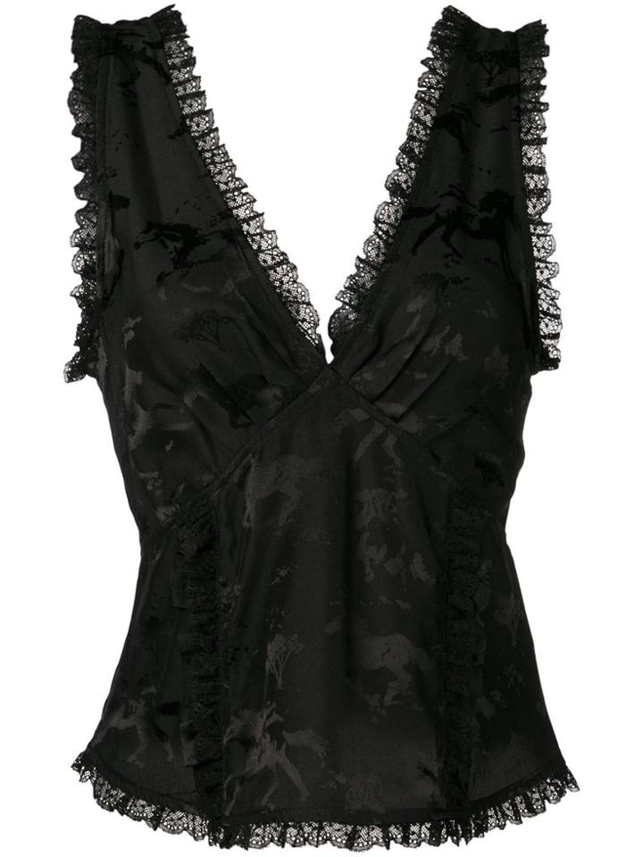 Ganni Horse Print Top - Black