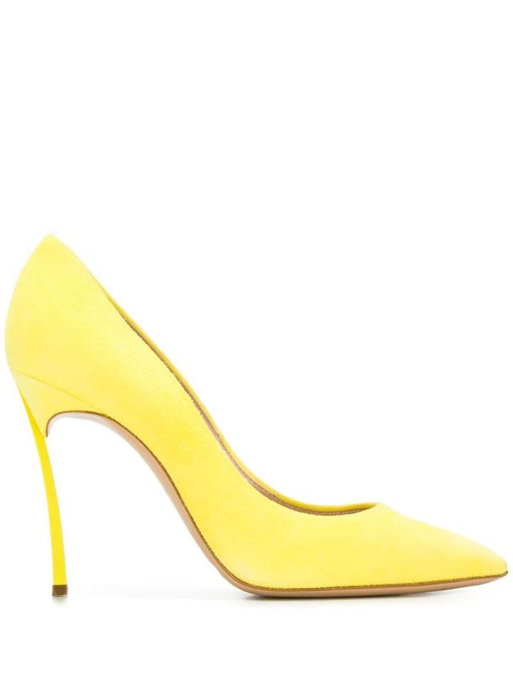 Casadei Suede Stiletto Pumps - Yellow
