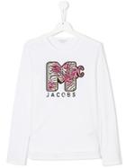 Little Marc Jacobs Teen Logo Embroidered Long-sleeve T-shirt - White