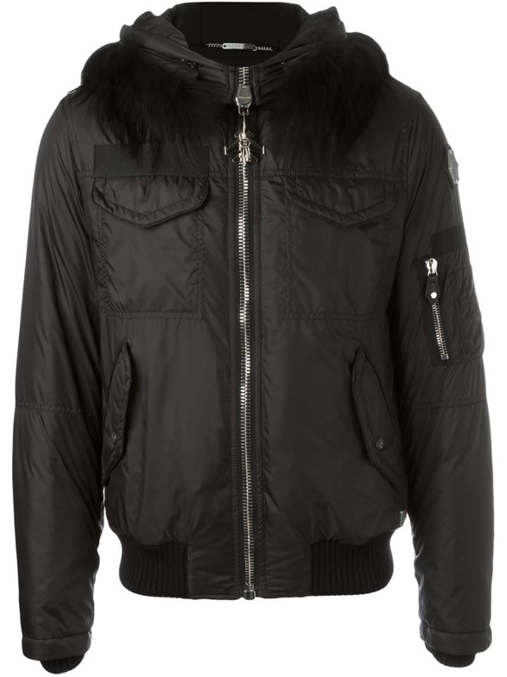 Philipp Plein Brahms Parka Jacket, Men's, Size: Xl, Black, Polyester/polyamide
