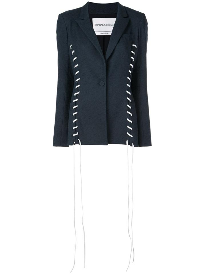 Prabal Gurung Whipstitch Blazer - Blue