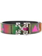 Off-white Logo Print Belt - Silver