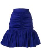 Msgm Ruched Flare Mini Skirt - Blue