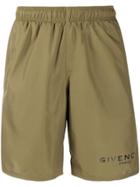Givenchy Logo Print Swim Shorts - Green
