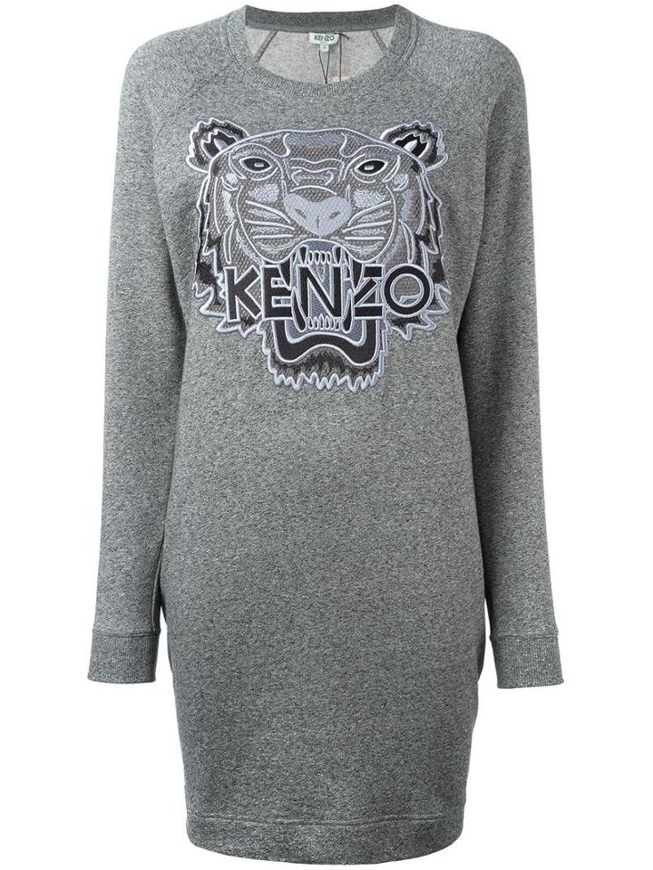 Kenzo 'tiger' Sweatshirt Dress, Women's, Size: Small, Grey, Cotton