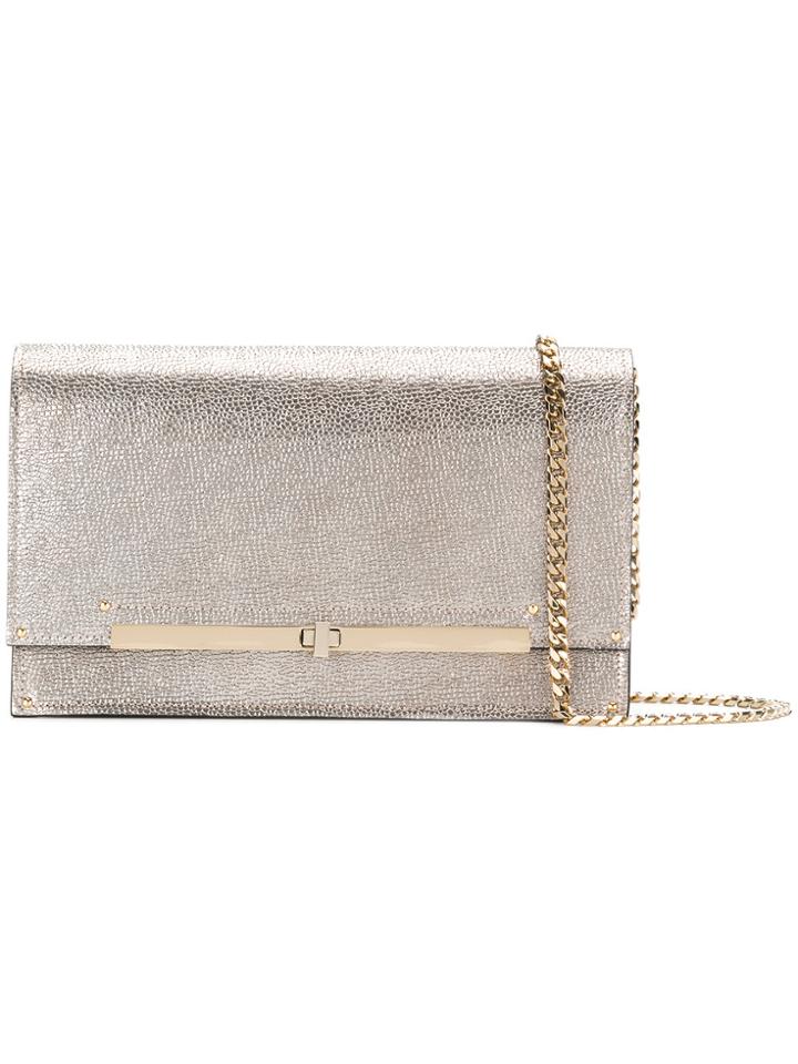 Casadei Metallic Twist-lock Clutch Bag - Yellow & Orange