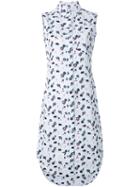 Thom Browne Floral Print Shirt Dress, Women's, Size: 42, Blue, Cotton