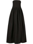 Adam Lippes Long Strapless Dress, Women's, Size: 2, Black, Silk