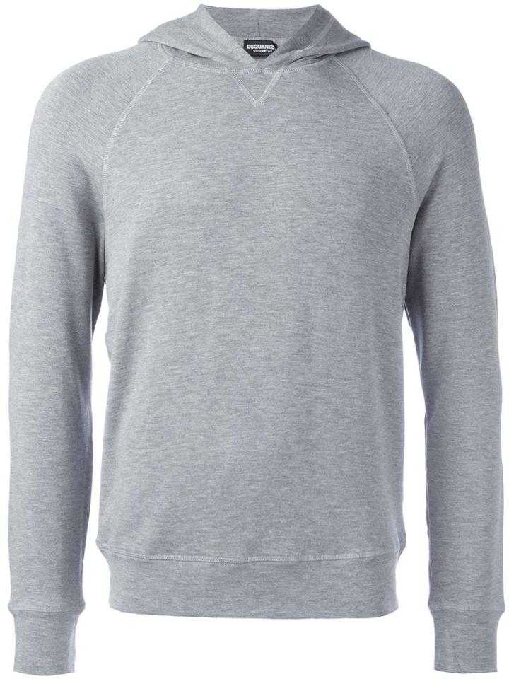 Dsquared2 Basic Crew Neck Hoodie, Men's, Size: Large, Grey, Viscose/spandex/elastane