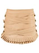 Andrea Bogosian Leather Straight Skirt, Women's, Size: Medium, Nude/neutrals, Leather