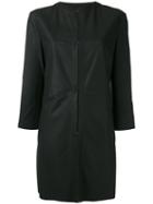 Drome Panelled Coat, Women's, Size: Xxl, Black, Leather