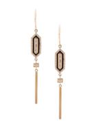 Azlee Diamond Long Enamel Earings - Yellow & Orange