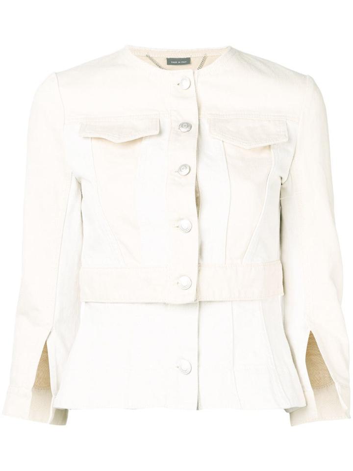 Alexander Mcqueen Panelled Denim Jacket - Neutrals